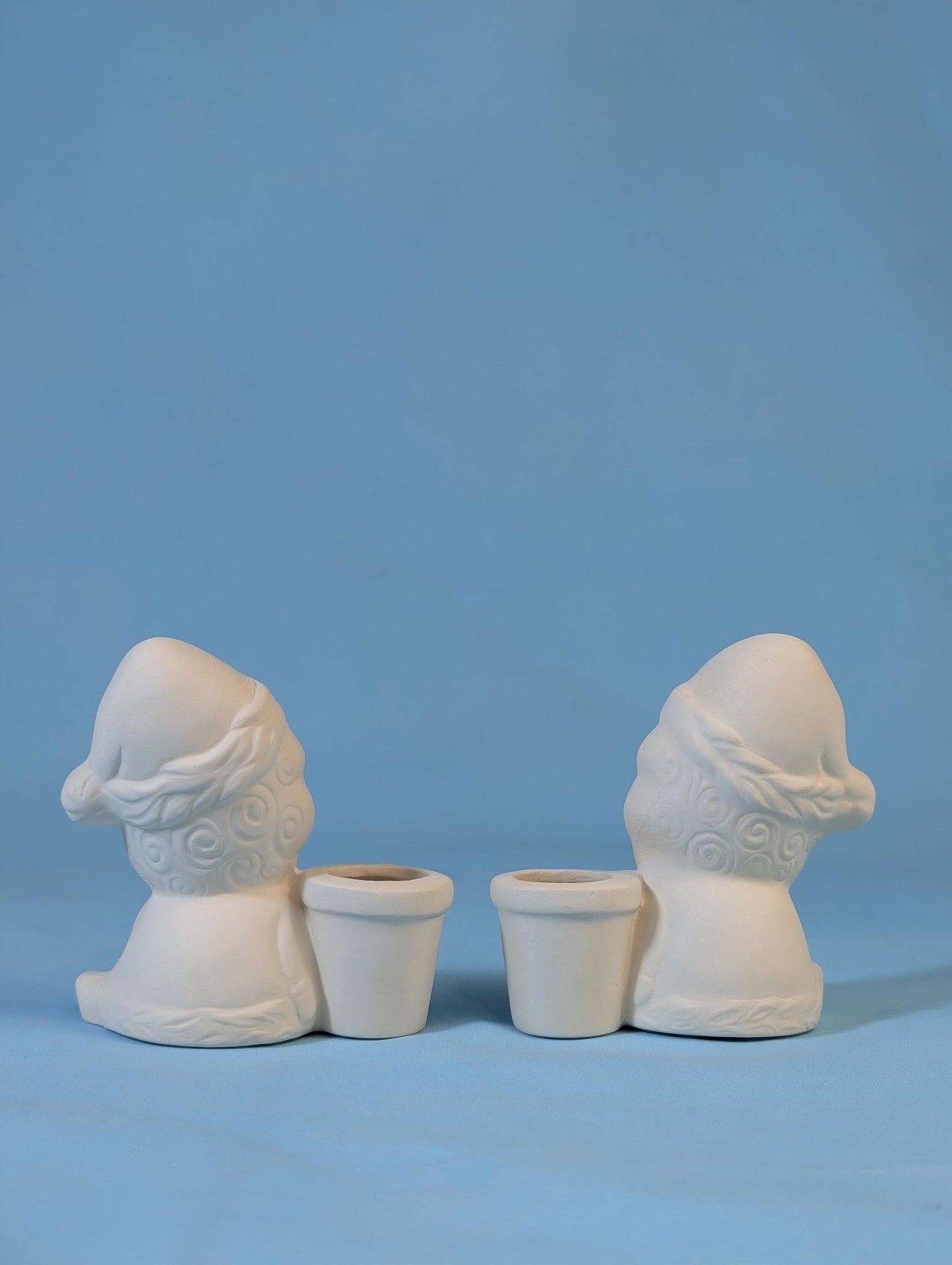 Adorable DIY Santa Claus Candle Holders - Paintable Christmas Decor Set for Festive Crafting