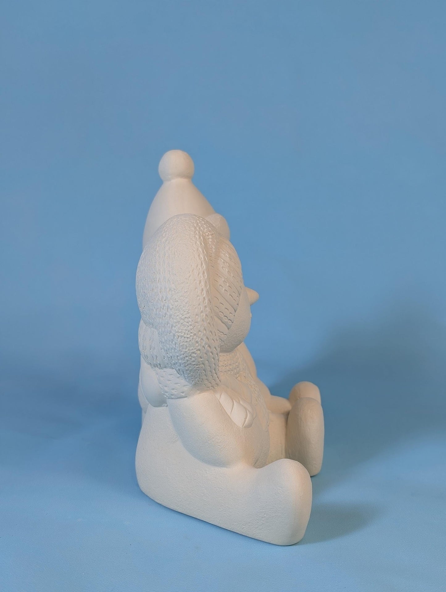 DIY Paintable Ceramic Santa & Snowman Duo: Holiday Christmas Decor, Customizable Winter Craft Project