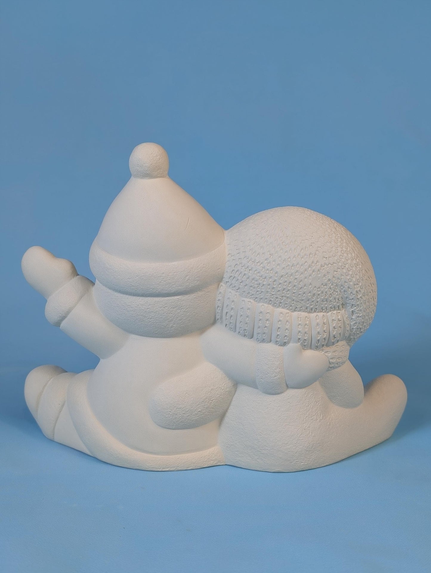 DIY Paintable Ceramic Santa & Snowman Duo: Holiday Christmas Decor, Customizable Winter Craft Project