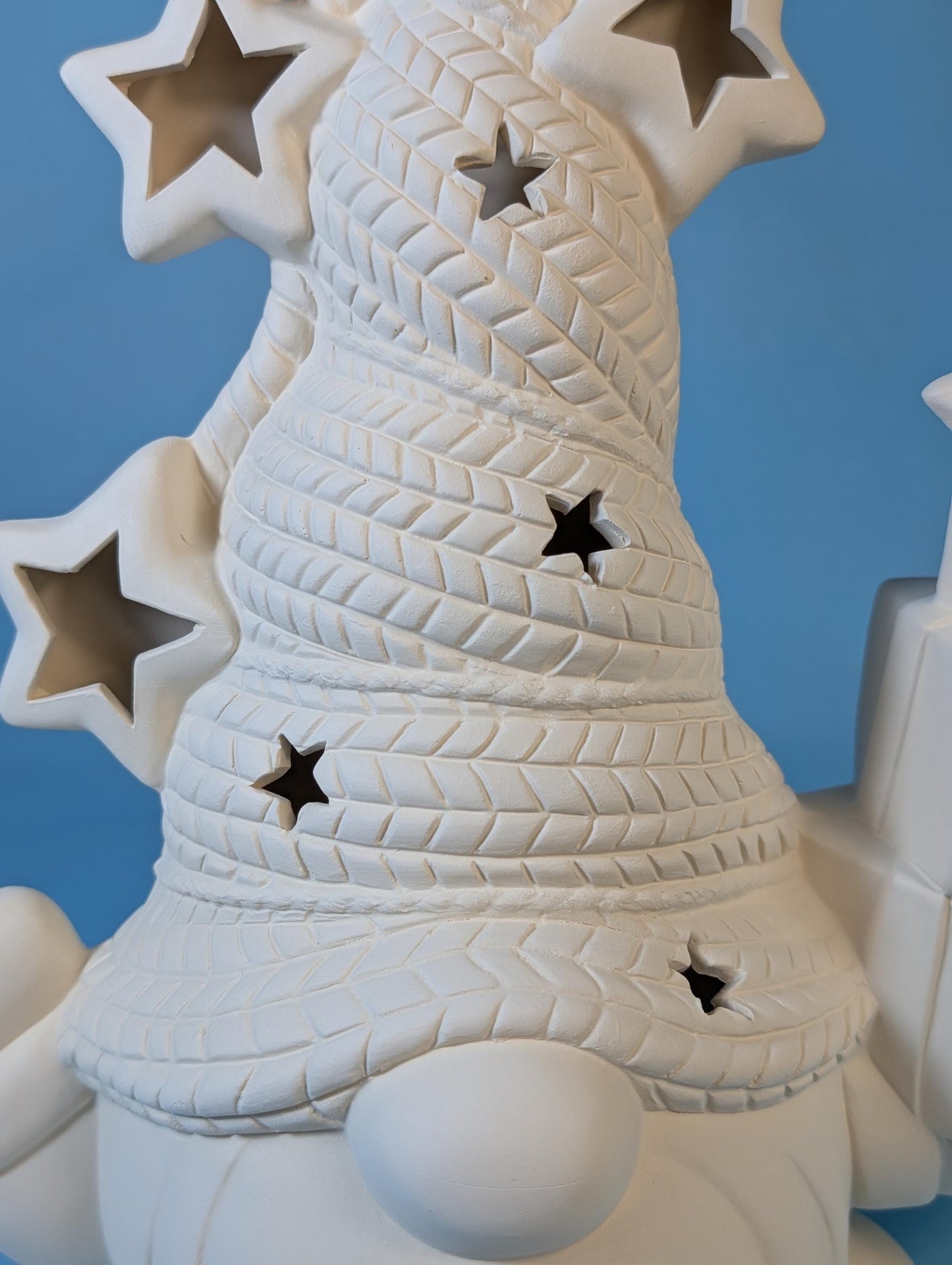 Illuminated DIY Christmas Gnome Present Decoration with Star Cutouts and Clip-in Light