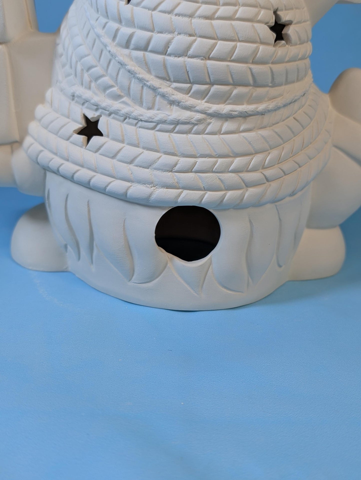 Illuminated DIY Christmas Gnome Present Decoration with Star Cutouts and Clip-in Light