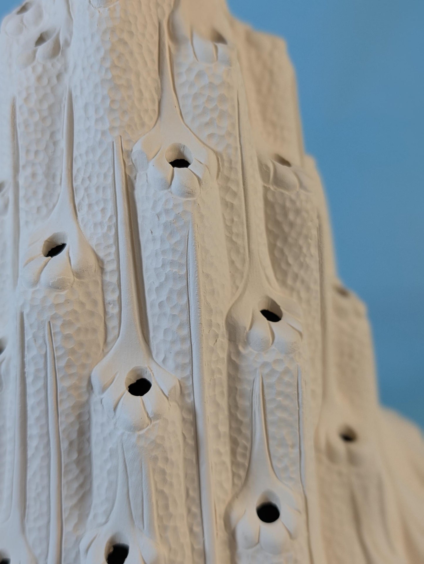 Unfinished Ceramic Bisque Lava Tree Sculpture - 14 Inch Tall Clay Art for DIY Painting