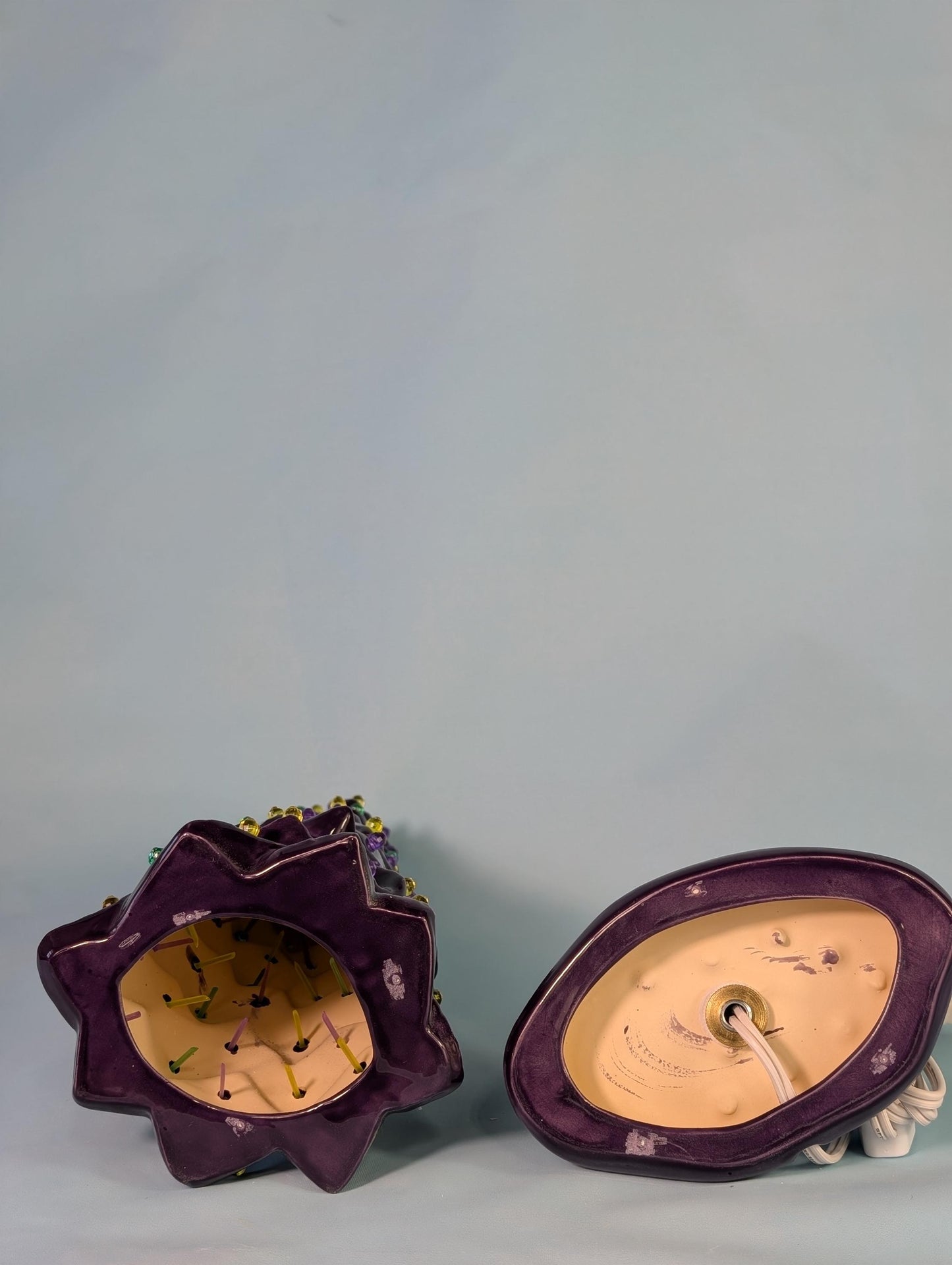 Mardis Gras Themed Ceramic Lighted Tree | Beautiful Wispy Style Pine | 3 Different Sizes