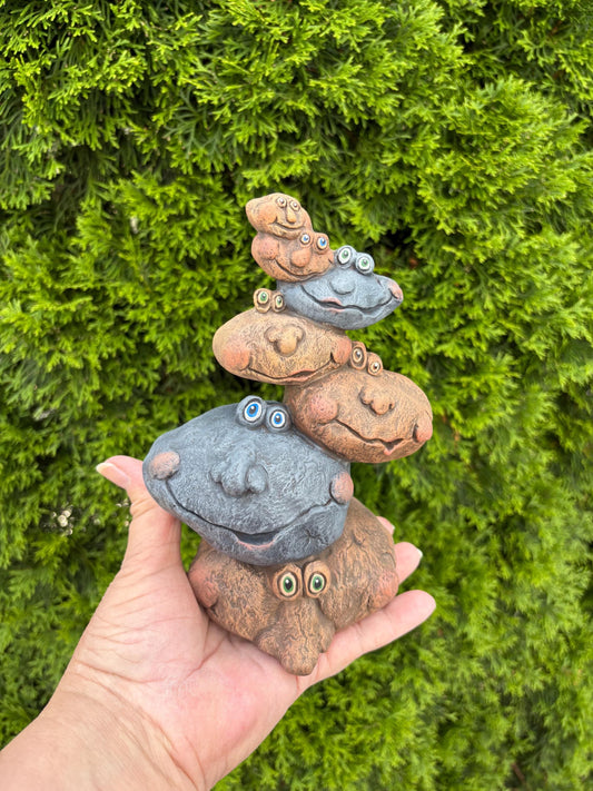 Stack of Stones - Yard Art - Garden Decor - Gifts under 25 - Outdoor decor - Rock Art - Stack of rocks - Pile of Pebbles - Gift for him - Teresa's Ceramics