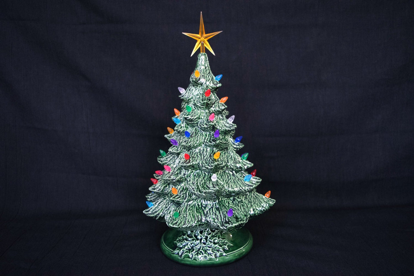 16-inch Vintage-Style Lighted Ceramic Christmas Tree - Classic Tabletop Centerpiece - Made to Order