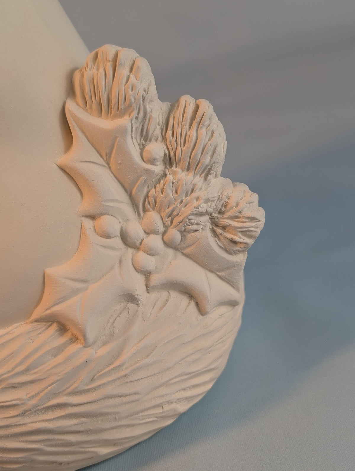 Unpainted 7 in Ceramic Santa Hat | DIY Light-Up Merry Christmas Bisque | Holiday Paint Kit
