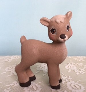 Adorable Ceramic Reindeer Couple: Christmas Decoration, Stocking Stuffer, Winter Decor Gift Under 30