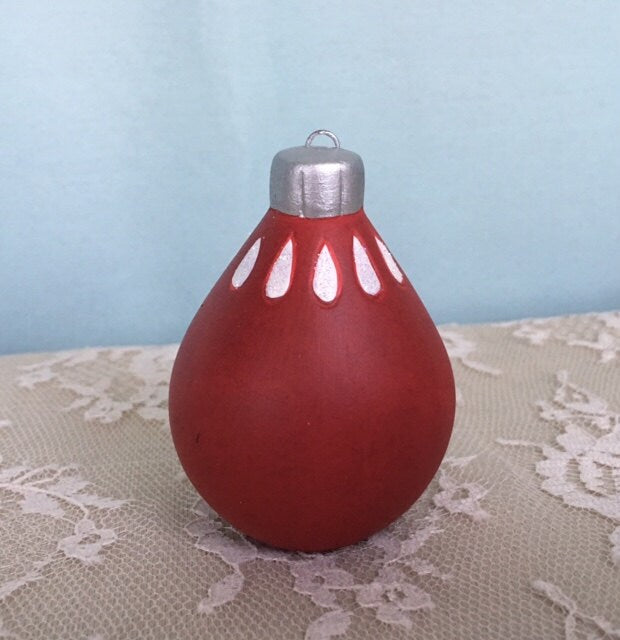 Vintage-Inspired Red Christmas Bulb Ornament with Sparkly Fairy Dust for Holiday Tree Decor