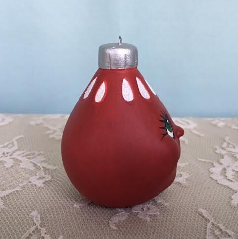 Vintage-Inspired Red Christmas Bulb Ornament with Sparkly Fairy Dust for Holiday Tree Decor