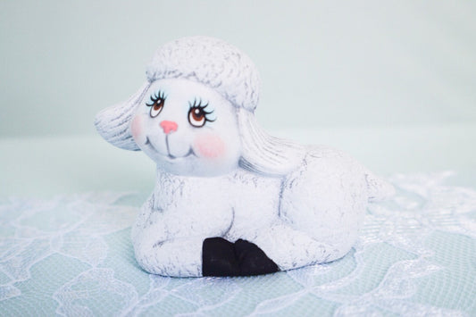 Adorable Ceramic Lamb Figurine for Baby Room, Spring Decor, Easter Gift, and Home Decoration