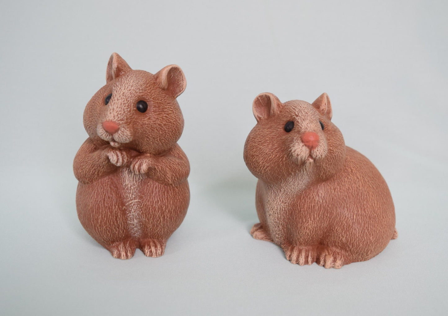 Ceramic Hamsters - Cute hamster pair - Wedding cake topper - yard art - gerbils - ceramic animal - critters - boy and girl hamsters -