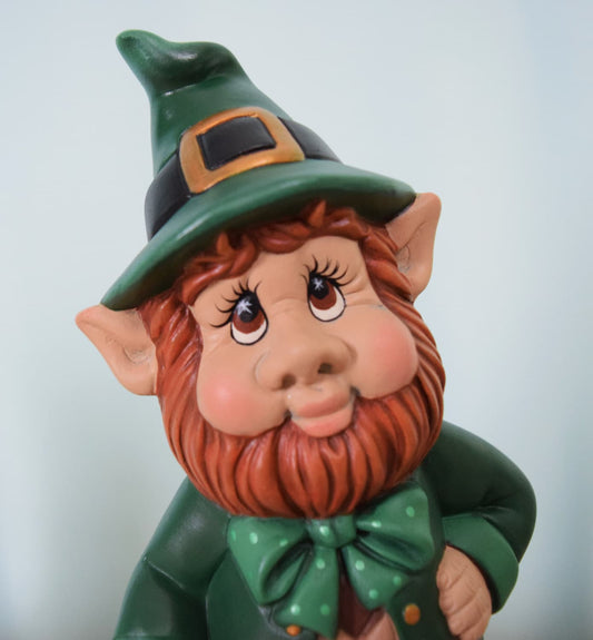Adorable St. Patrick's Day Leprechaun Figurine - Irish Folklore Decor Statue for Lucky Celebrations - Teresa's Ceramics