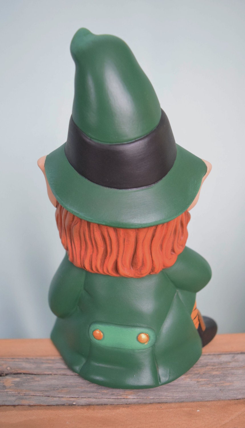 St. Patrick's Day Leprechaun Figurines: Set of 3 Ceramic Irish Folk Statues with Gold Pots