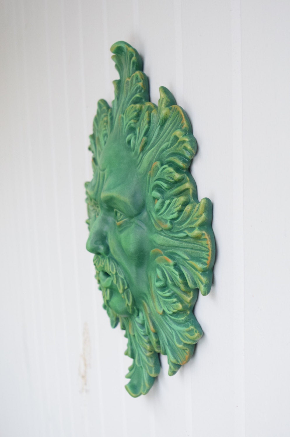 Greenman Wall Plaque | Father's Day Gift | Fence Art | Fence Hanger | D&D Gift | Garden Decor | Yard Art | Leaf Man Face | Hanging Statue