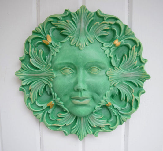 Green Lady - Green Man - Outdoor Decor - Art - Earthy - Zodiac - Virgo - Taurus - Capricorn - Mother Nature - Goddess - Feminist Art - Gift - Teresa's Ceramics