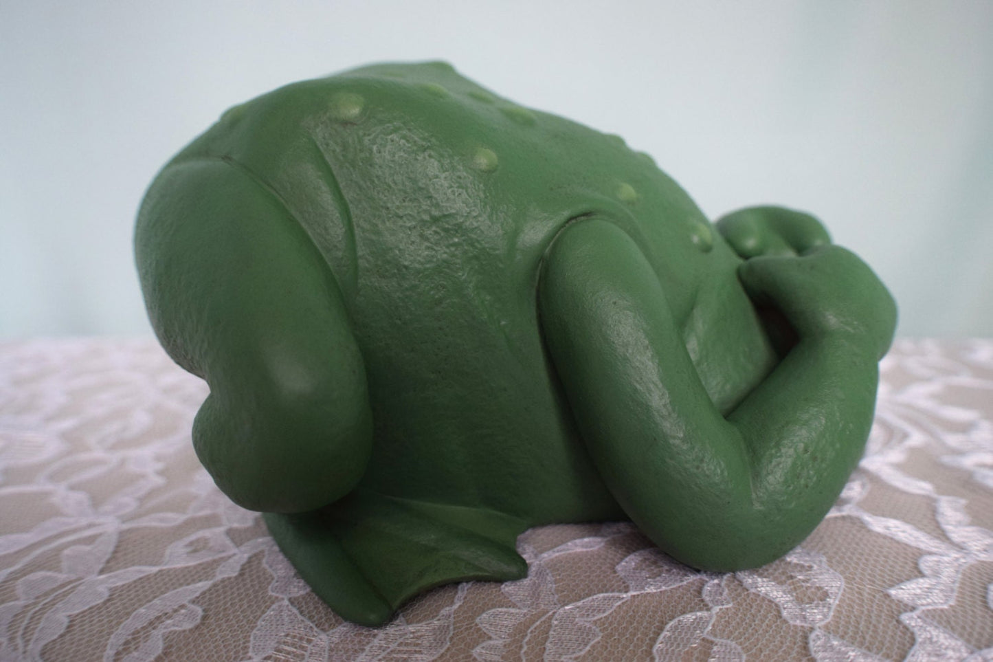 See No Evil Frog - Frog covering eyes - Garden Frog - Patio Decor - Yard Art Frog - Ceramic Frog - Set of three - Cute Frog - Garden Decor