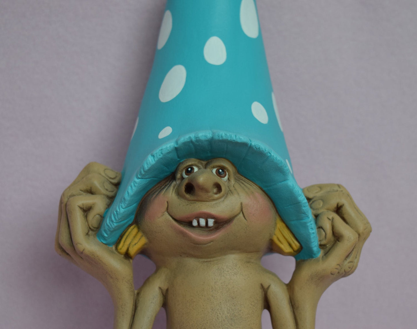 Mushroom Yard Art - Garden Decor Mushroom - Funny Mushroom Man - Mushroom With Polka Dots - Garden Decor - Blue Mushroom -Ready to ship gift