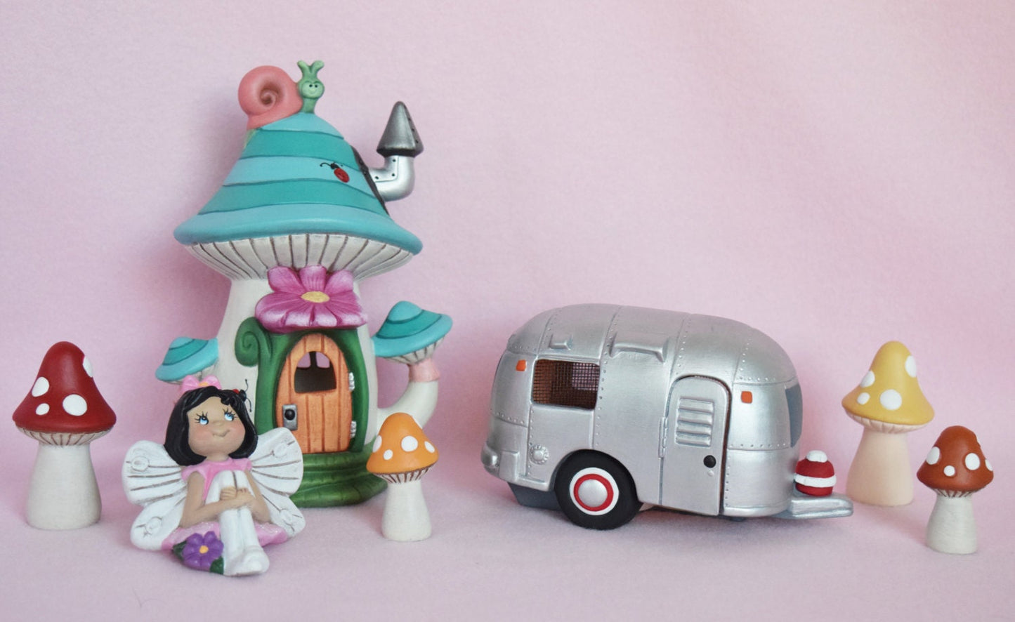 Camping Decor - RV Decor - Glamping Decor - Camper Trailer - Retro Camper -Christmas Gift - Happy Camper - RV Decor - Ready to ship gift - Teresa's Ceramics