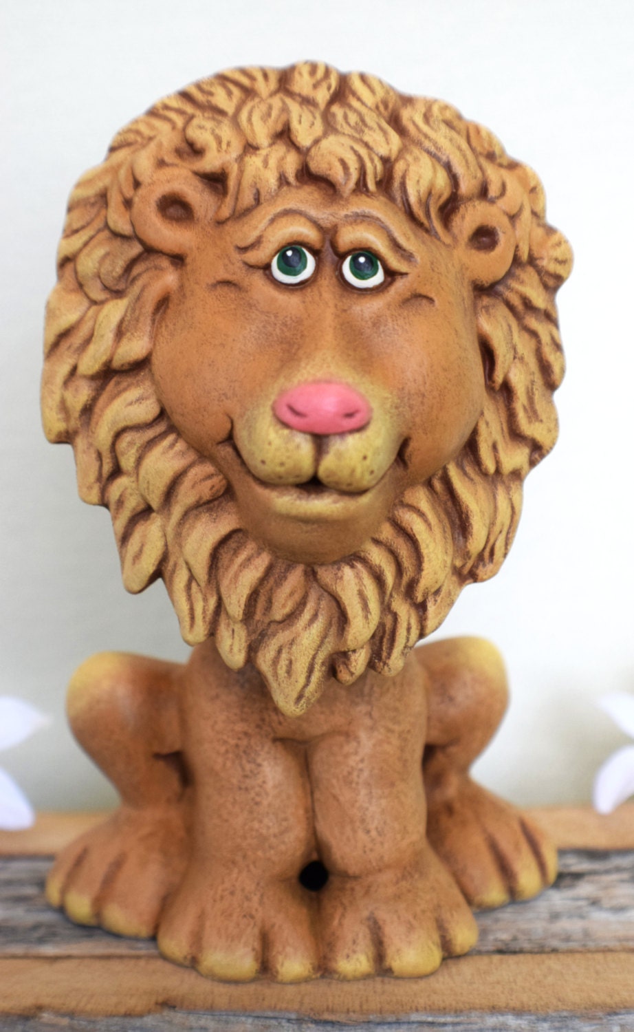 DIY Ceramic Lion Bobblehead: Unpainted Craft Project for Party Favors, Gifts, and Collectors - Teresa's Ceramics