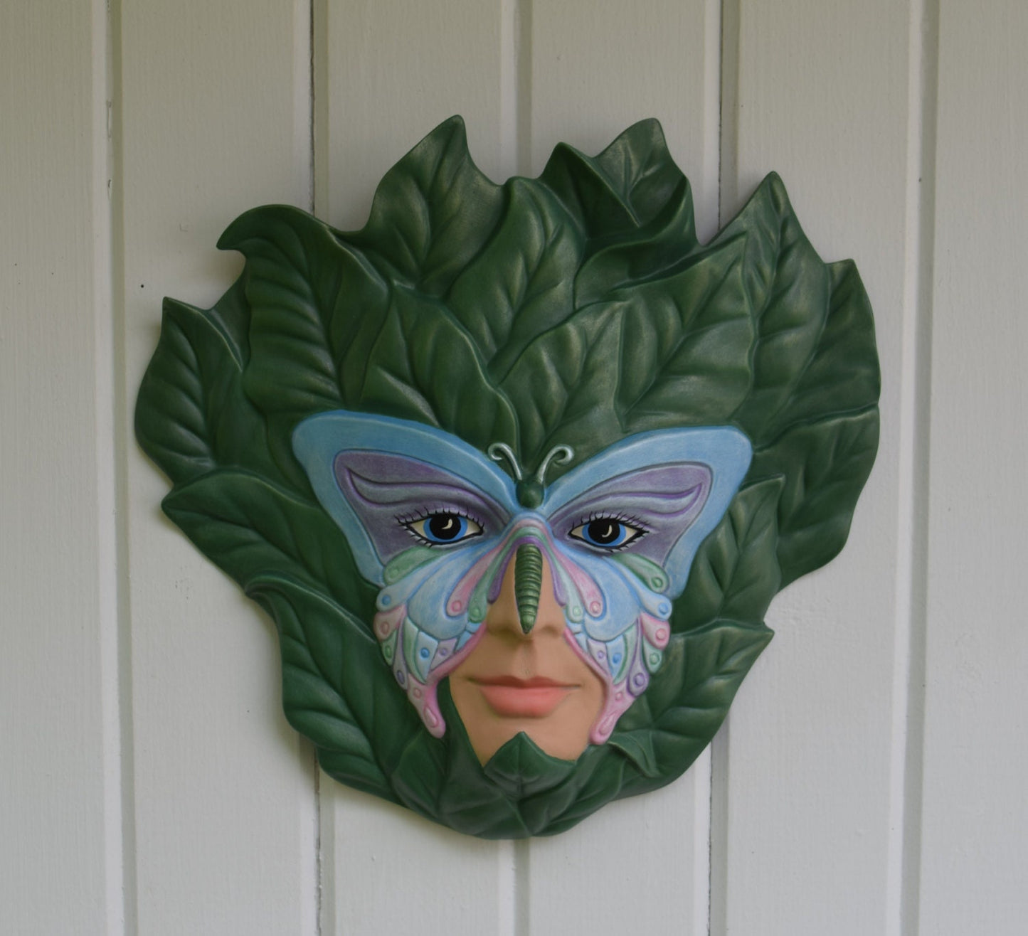 Elegant Butterfly Lady Mask Wall Art: Acrylic Plaque for Garden, Fence & Outdoor Decor - Unique Mom Gift