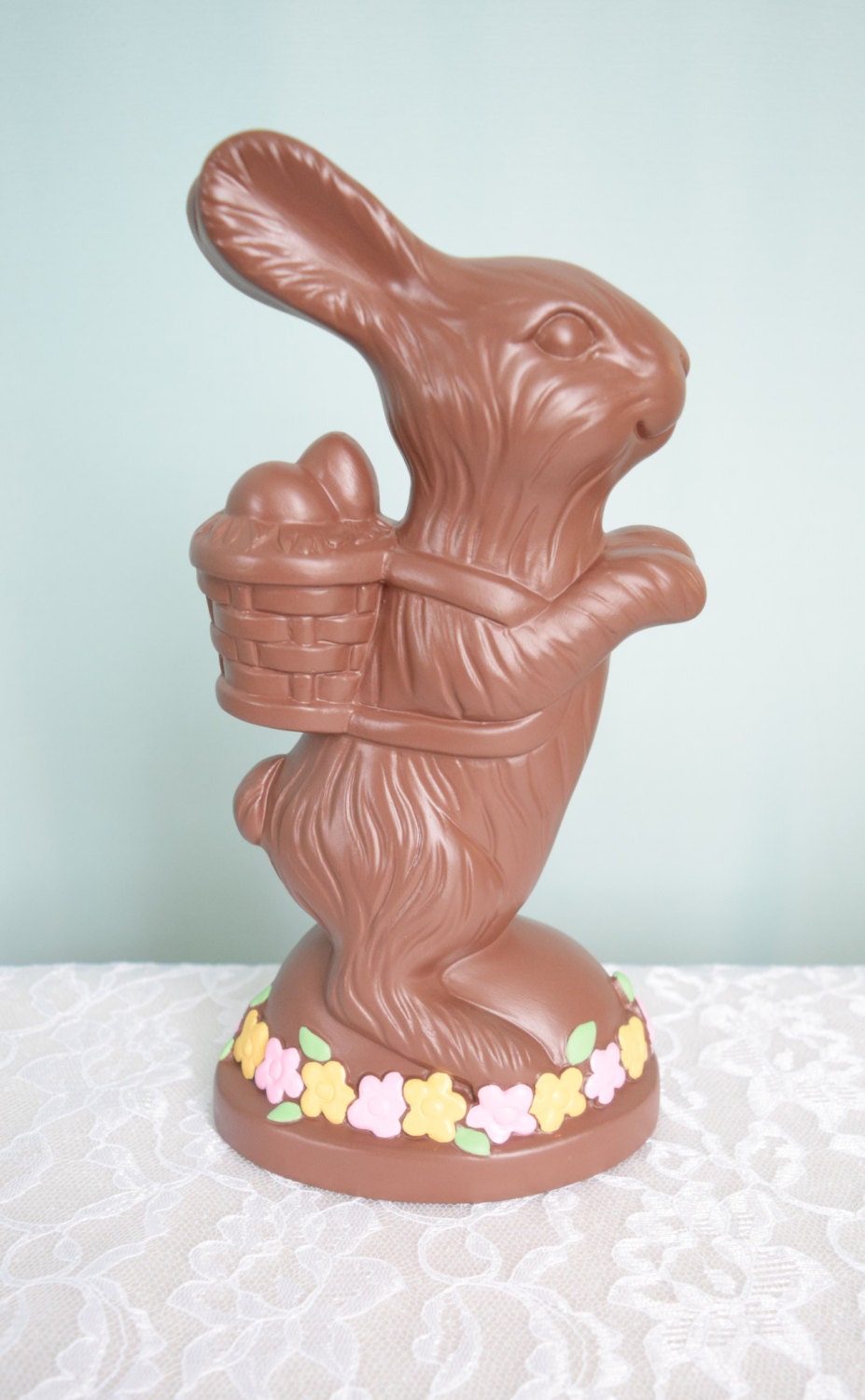 Ceramic Chocolate Bunny - Milk Chocolate or Dark Chocolate - 5 Inches Tall