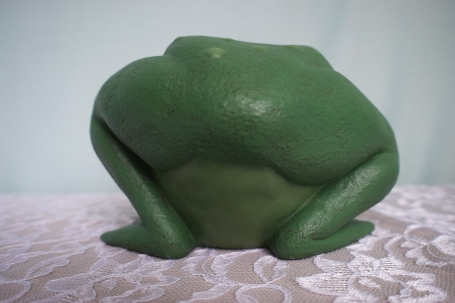 See No Evil Frog - Frog covering eyes - Garden Frog - Patio Decor - Yard Art Frog - Ceramic Frog - Set of three - Cute Frog - Garden Decor