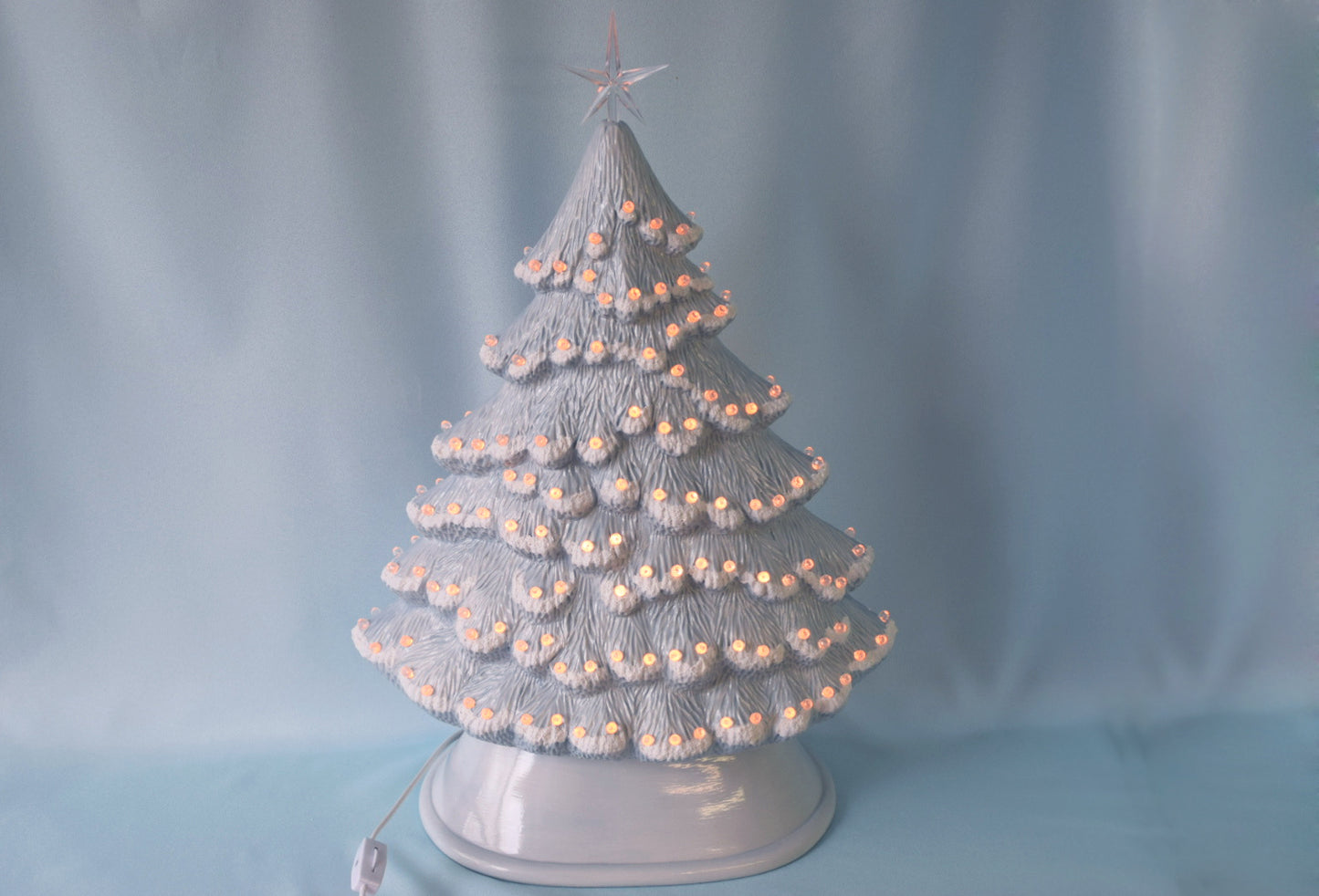 Snowy Christmas Tree | Large Ceramic Light | Windowsill Style