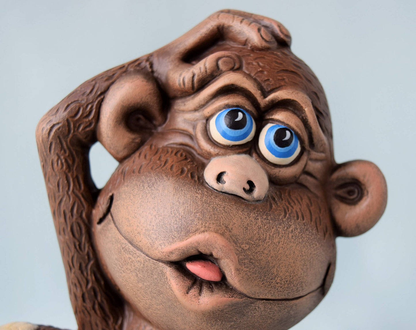Monkey - Figurine - Ceramic - Nursery Decor - Ape - Chimpanzee - Jungle - baby Shower - Birthday - Collectible - Gift for Kids - Safari