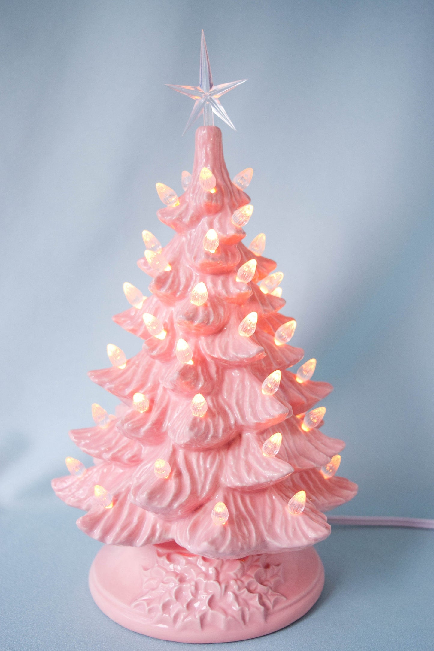 Pink Ceramic Christmas Tree 11 inches tall