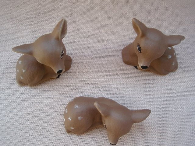 Miniature Ceramic Deer | Set of Three | Woodland Animals