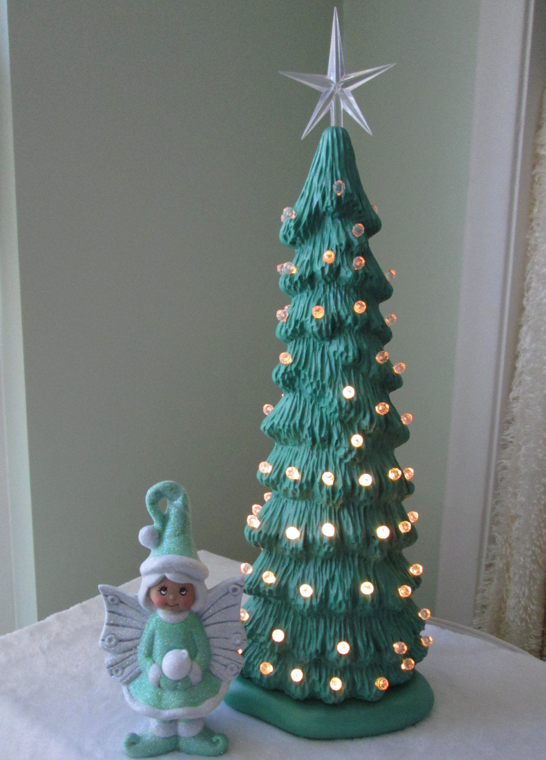 Ceramic Matte Christmas Tree 13"