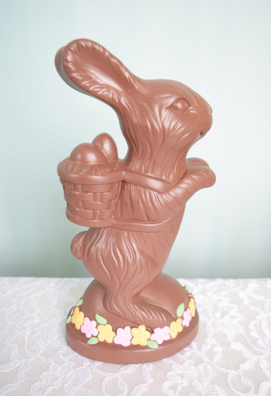 Ceramic Chocolate Easter Bunny - Faux Food - 10.5 Inches Tall