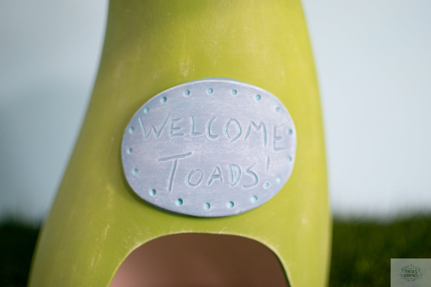 Toadstool Garden Statue | Boho Glazed Mushroom | Ceramic Garden Art