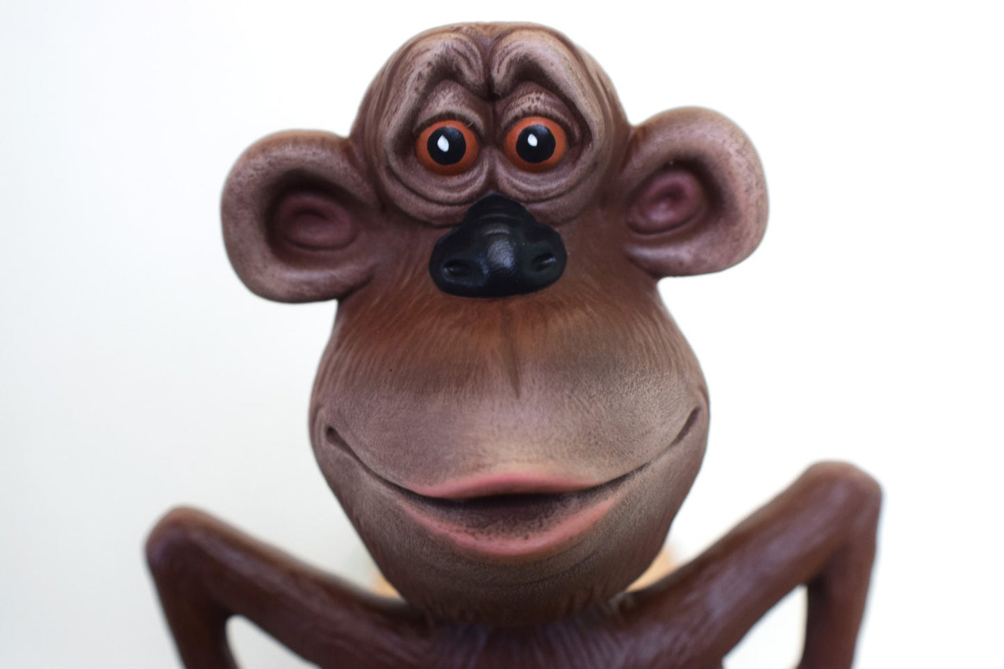 Monkey - Bobble Head - Ceramic - Hand Painted Art - Fine Art Ceramics - Outdoor Garden Art - Summer - Zen Garden - Zoo Animal - Ape