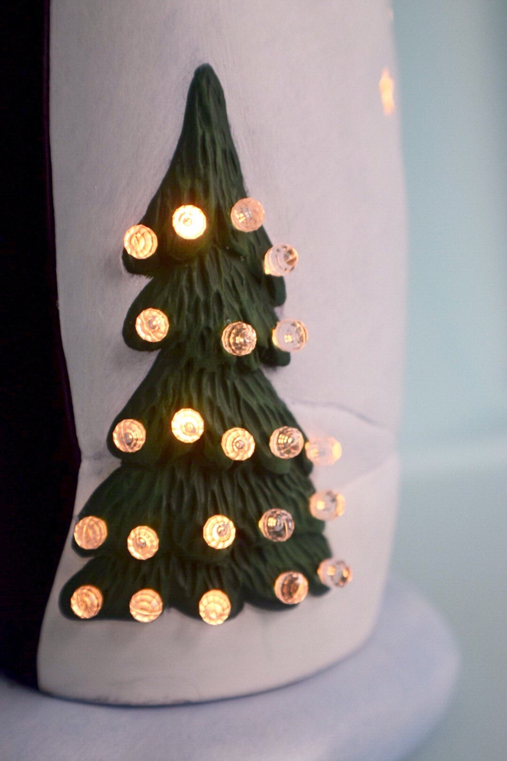 Ceramic Penguin Light - Winter Decor - Christmas Tree - 12.5 Inches Tall -  Penguin light - Christmas Penguin - Gift for mom - Cute