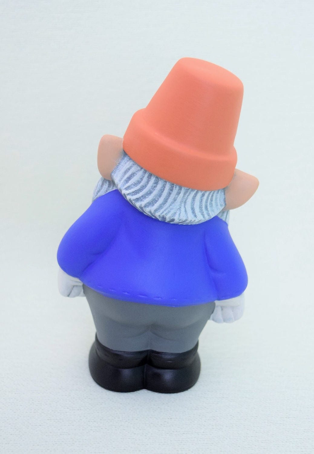 Ceramic Garden Gnome - Fairy Garden Gnome - Garden Gnome with pot for hat - Gnome Figurine - Gift for Gardener - Dwarf - Miniature Gnome
