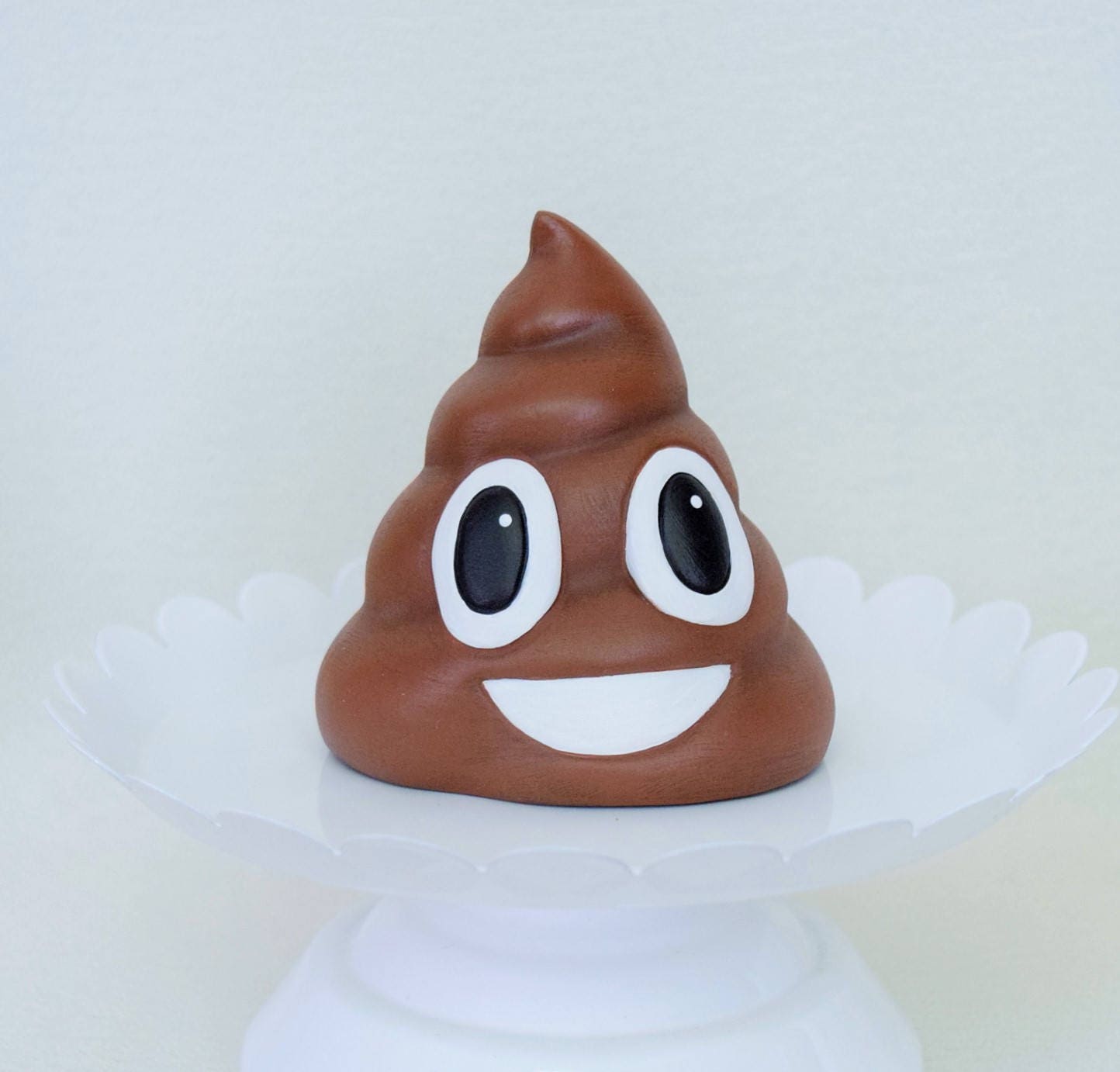 Ceramic Poop Emoji Decor: Funny Bathroom Gag Gift, Birthday Party Favor, Cake Topper, Sparkly Brown Decoration