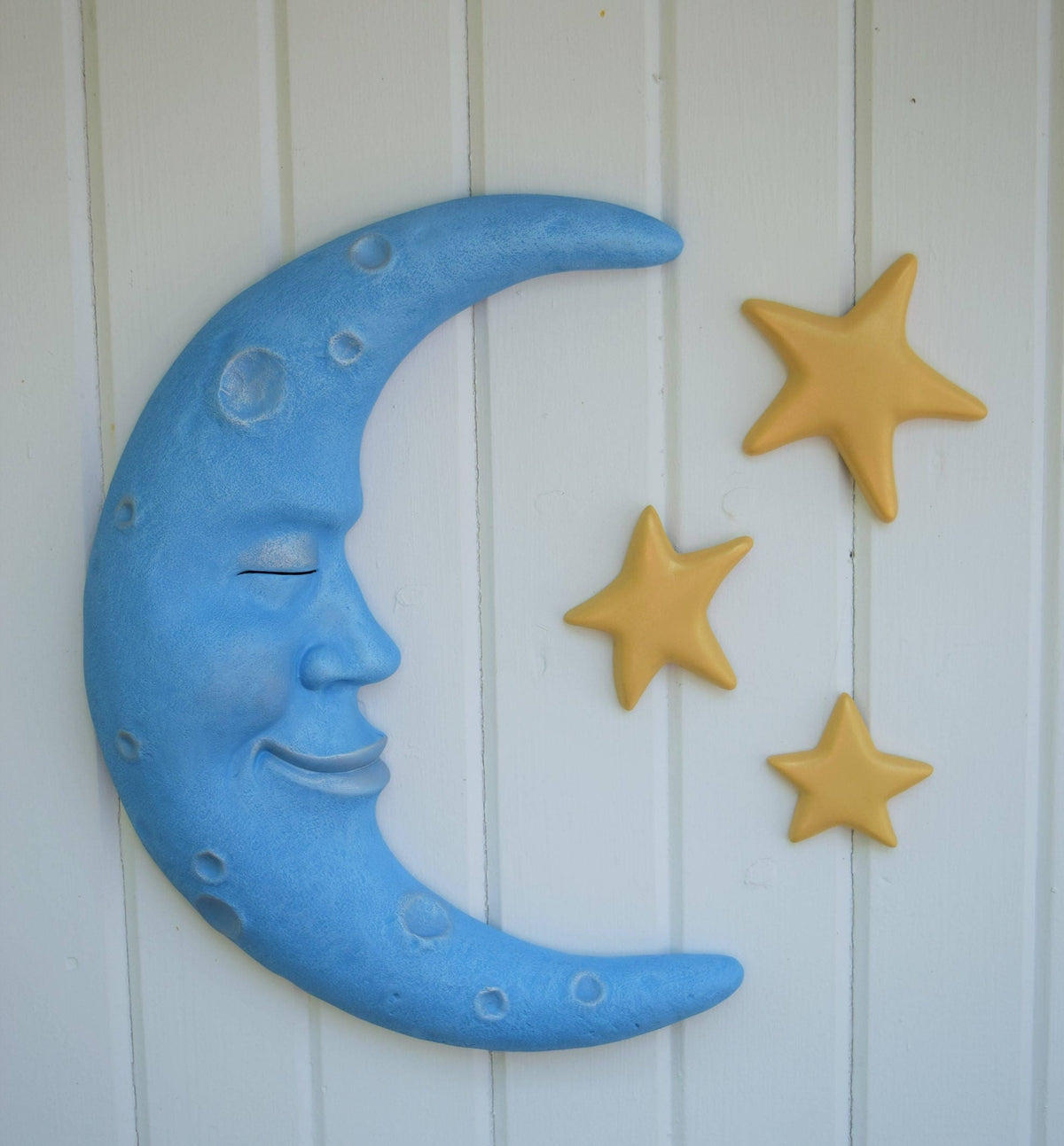 Celestial Moon Wall Art: Nursery Decor, Outdoor Hanging, Baby Shower Gift, Lunar Room Accent - Teresa's Ceramics