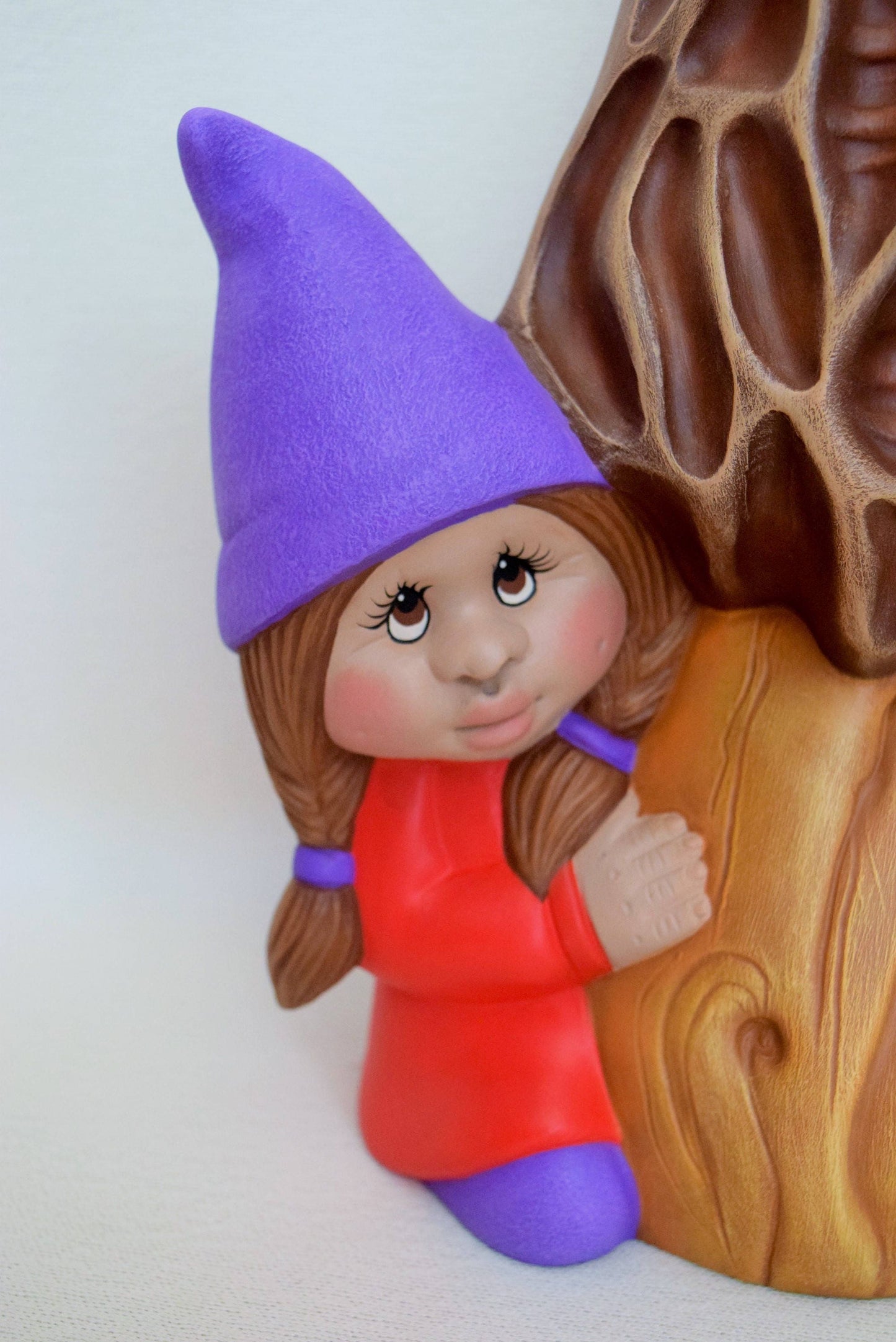 Garden Gnome with a morel mushroom - Little Child gnome