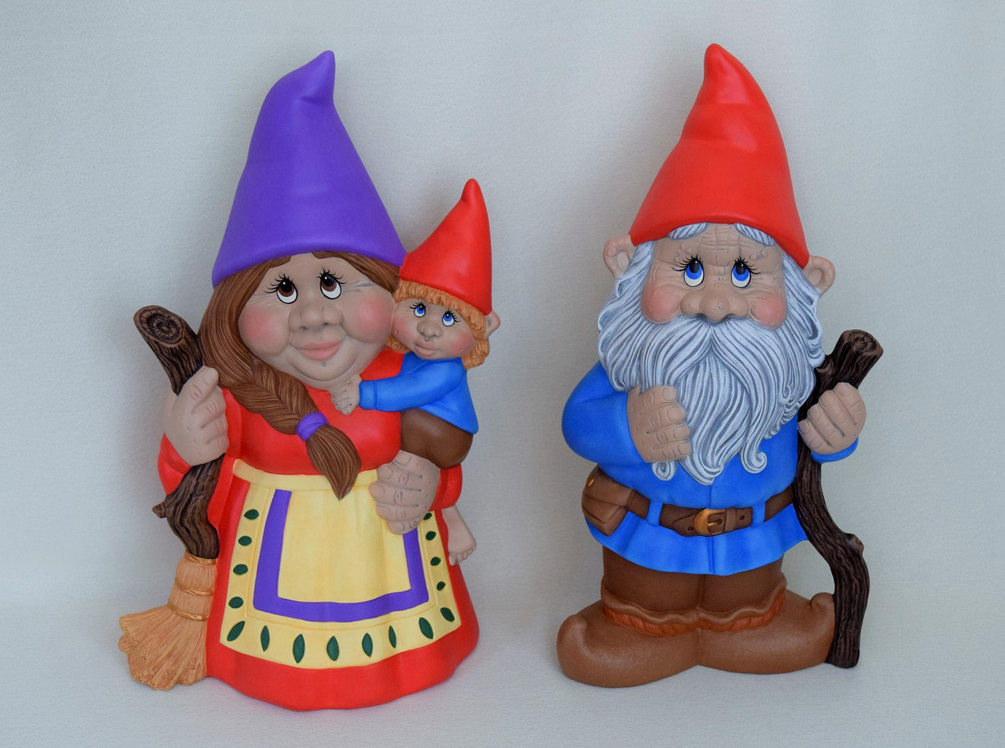 Garden Gnome with a morel mushroom - Little Child gnome