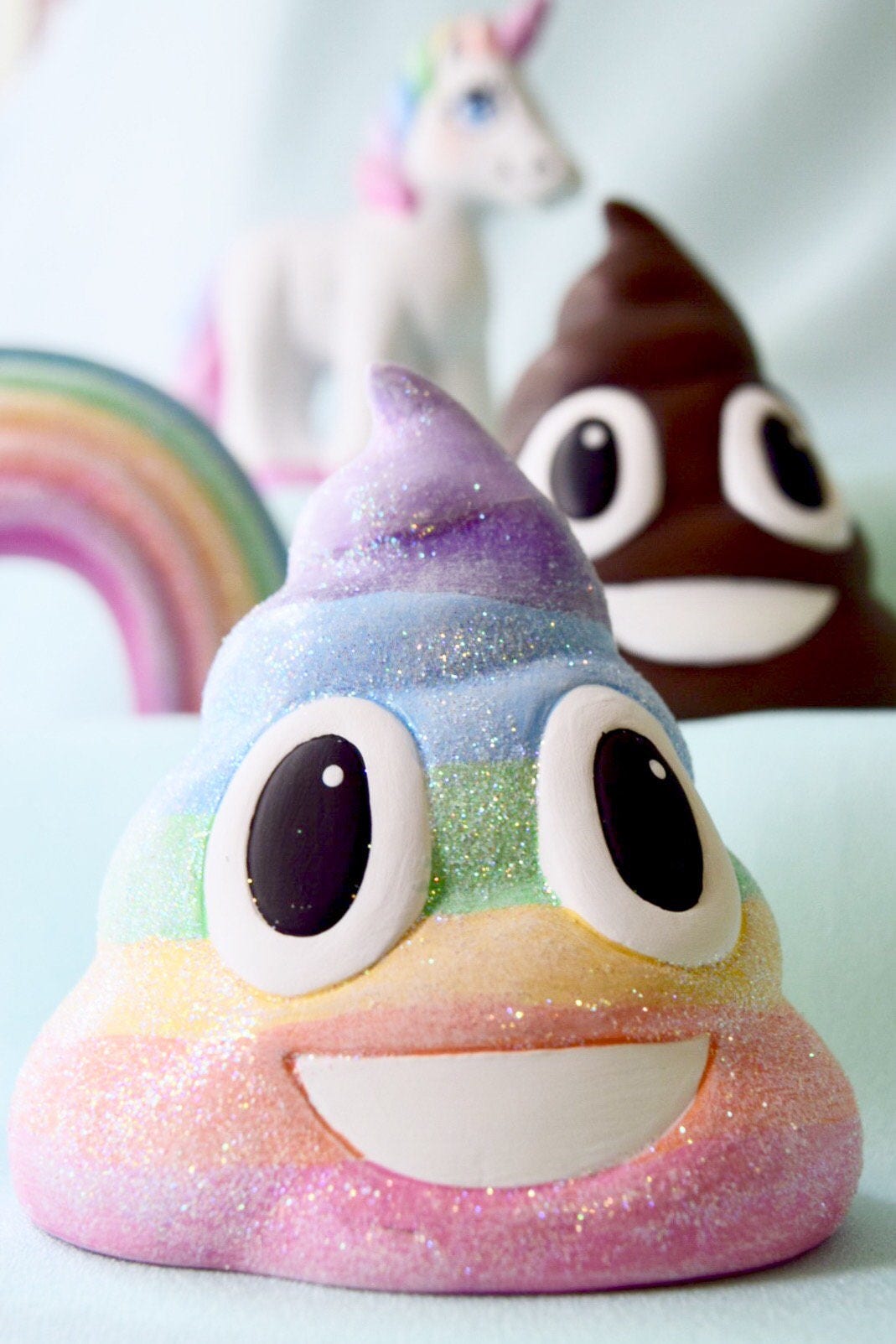Ceramic Poop Emoji Ornament: Humorous Christmas Decoration, Birthday Gift, Party Favor Under 15