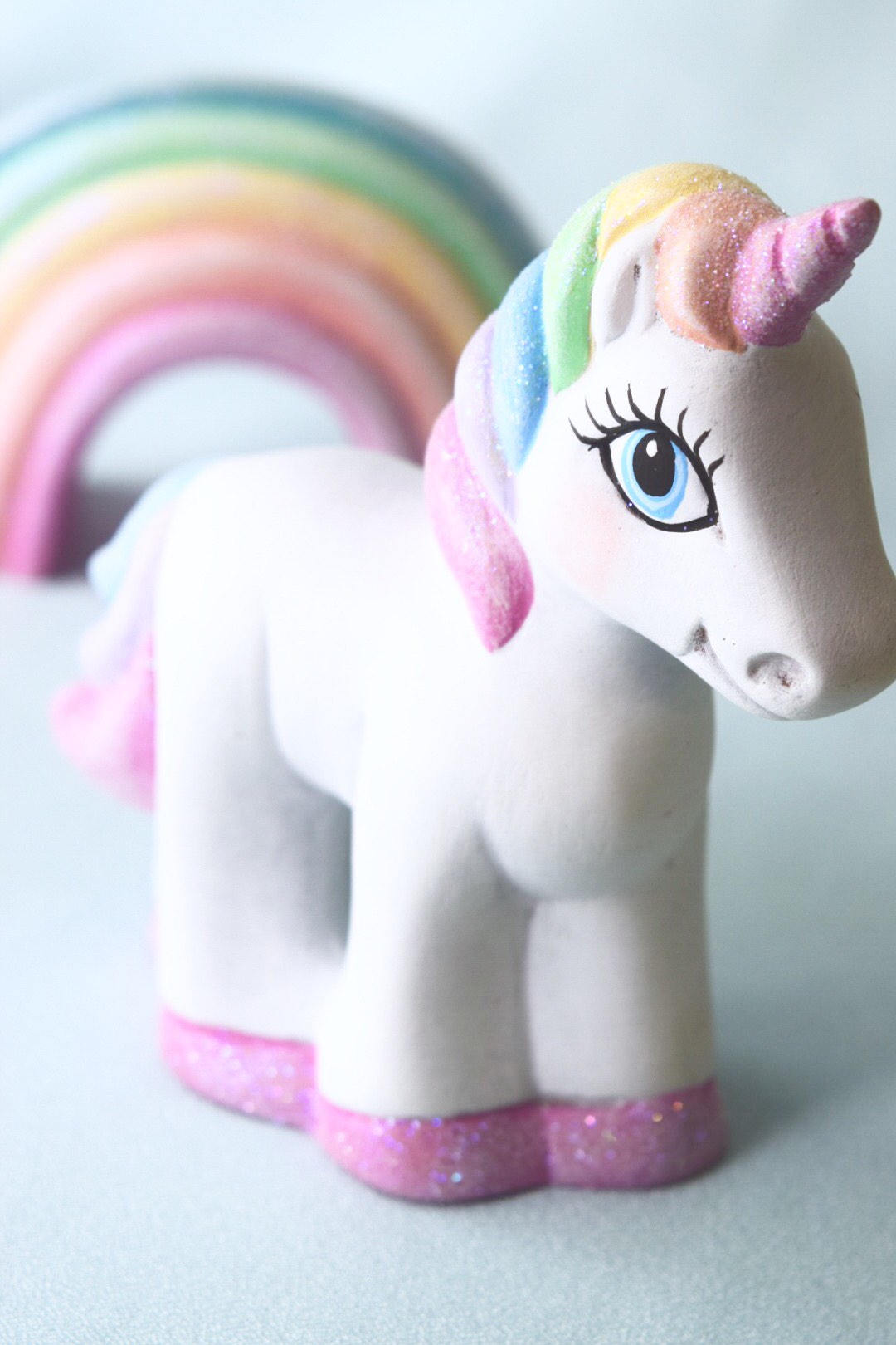 Enchanting Rainbow Unicorn Emoji Cake Topper: Magical Birthday Decor for Girls, Fairy Garden & Sparkle Lovers