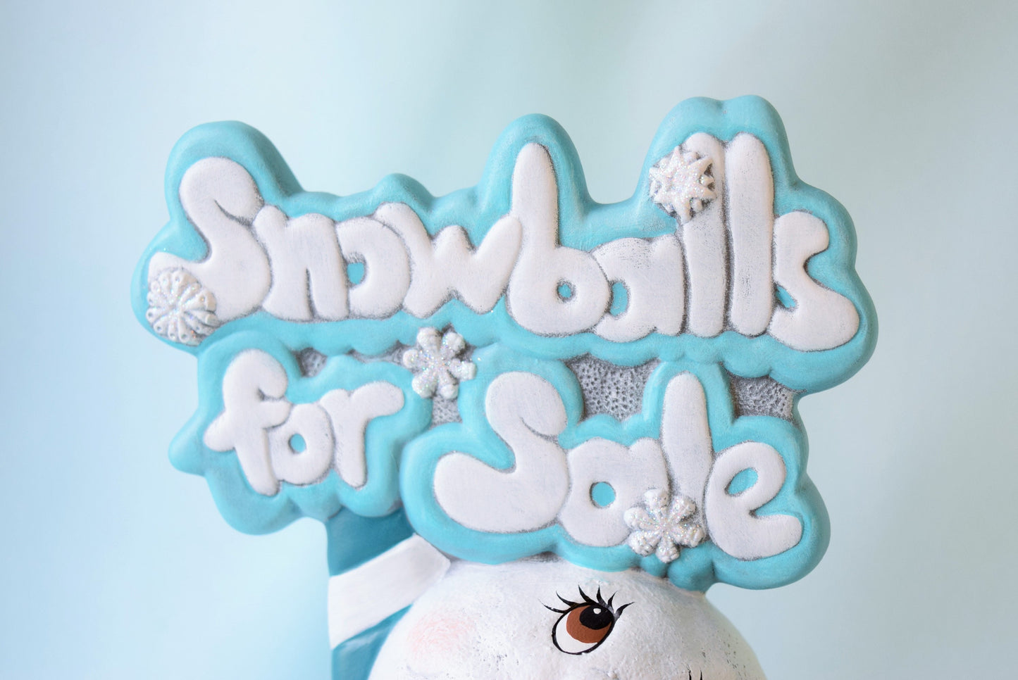 Handcrafted Ceramic Snowball Decorations: Charming Winter Centerpiece for Christmas & Holiday Decor