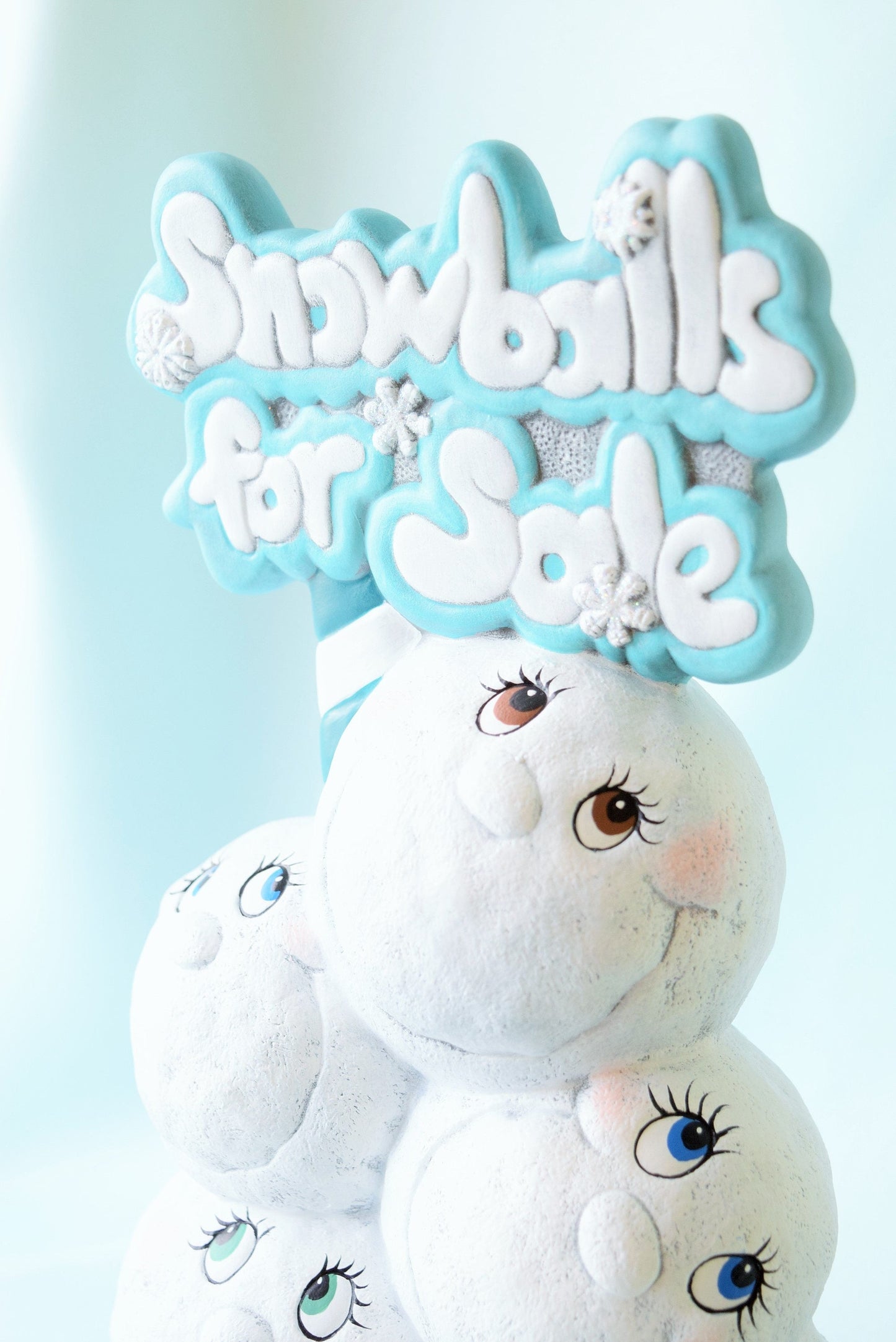 Handcrafted Ceramic Snowball Decorations: Charming Winter Centerpiece for Christmas & Holiday Decor