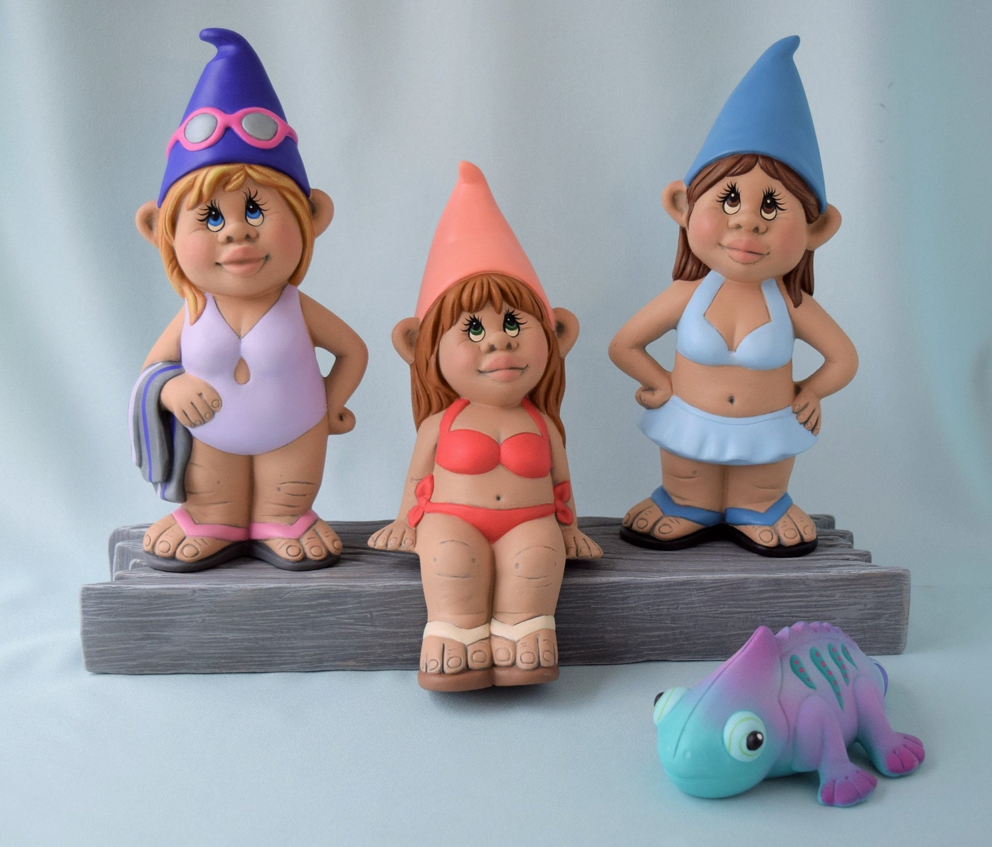 For Gerard - Girl in Purple Bathing Suit - Shipping cost back to you - Teresa's Ceramics