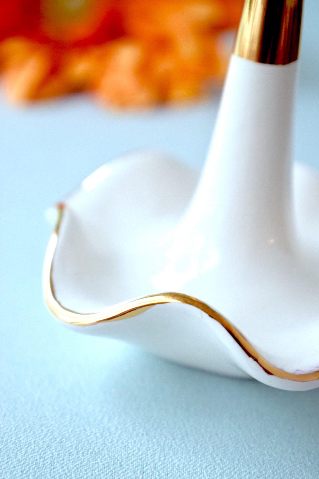 Bridal - Gold - Ring Dish - Maid of Honor - Vintage - Ceramic - Pottery - Wedding Gift - Bridesmaid - Favor - Country Wedding - Classic