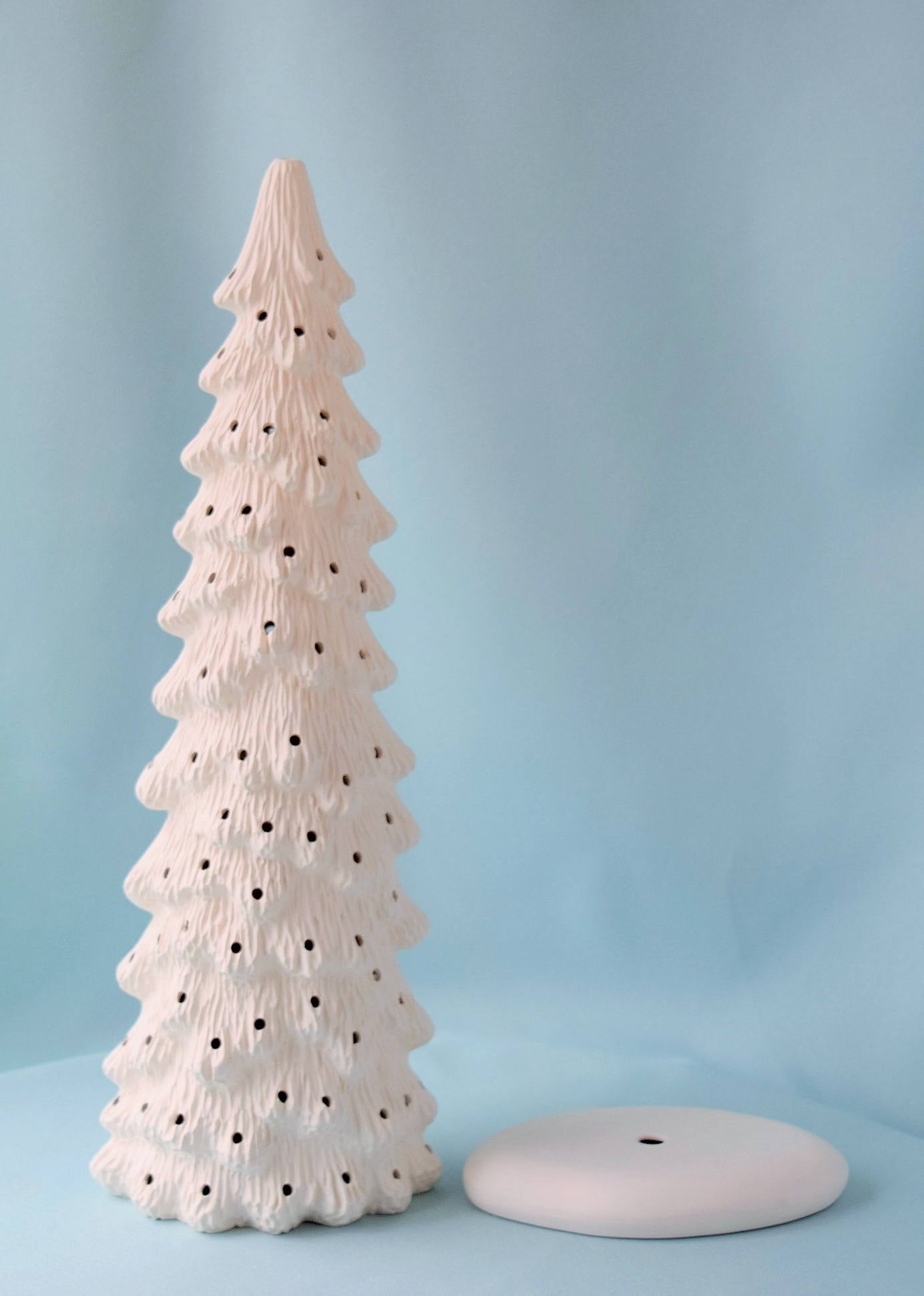 Slim Ceramic Christmas Tree Bisque - 10.5 Inch DIY Painting Project - Vintage Style Holiday Decoration