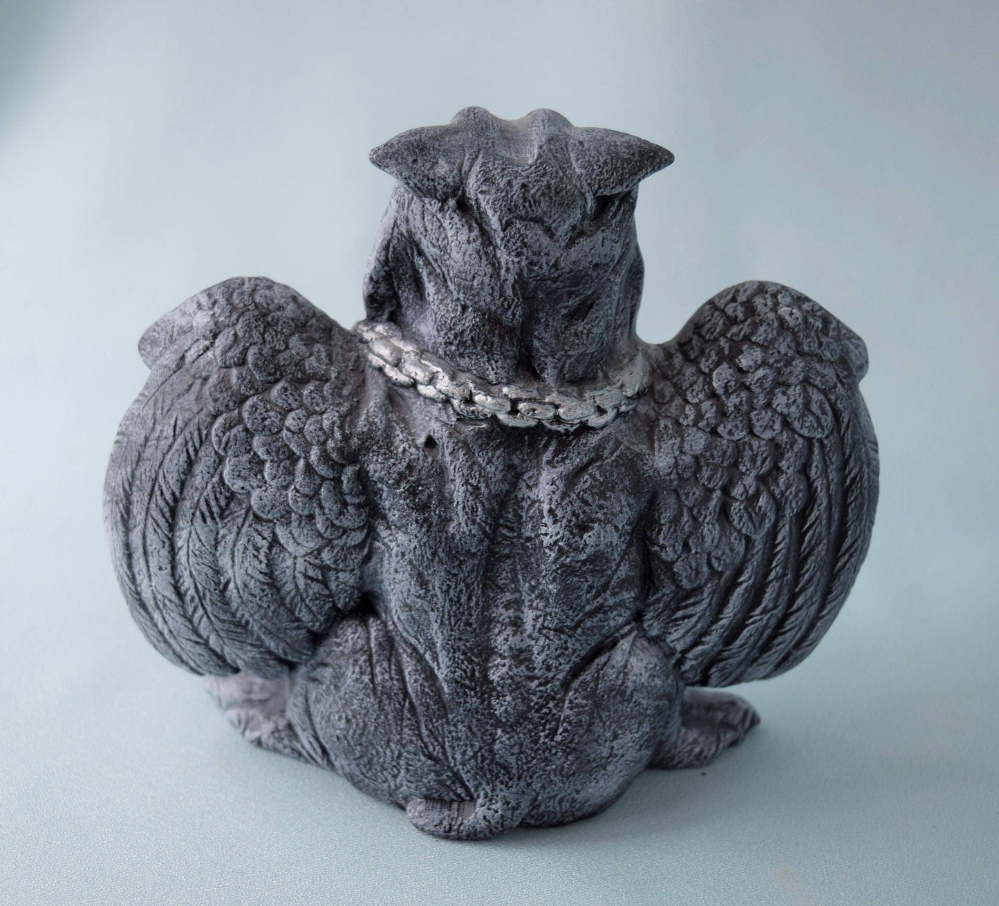 Mystical Gargoyle Dog Statue: Gothic Ceramic Garden Protector, Halloween Decor, Winged Menacing Sculpture