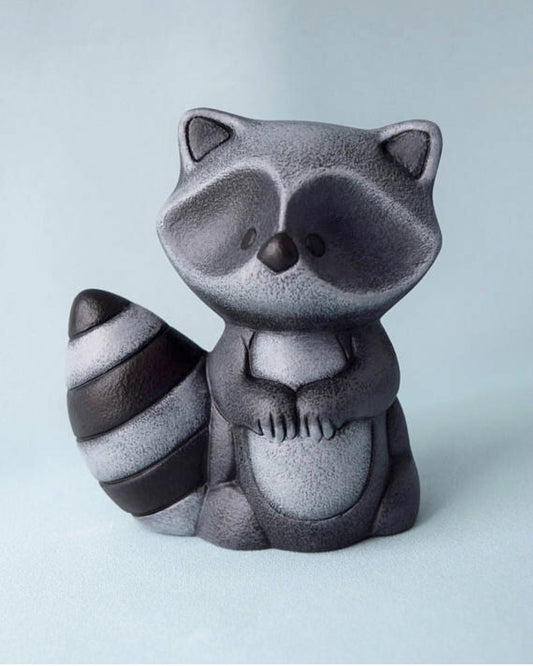 Adorable Ceramic Raccoon Figurine: Woodland Yard Art, Garden Decor, Nursery Gift, Baby Shower Present - Teresa's Ceramics