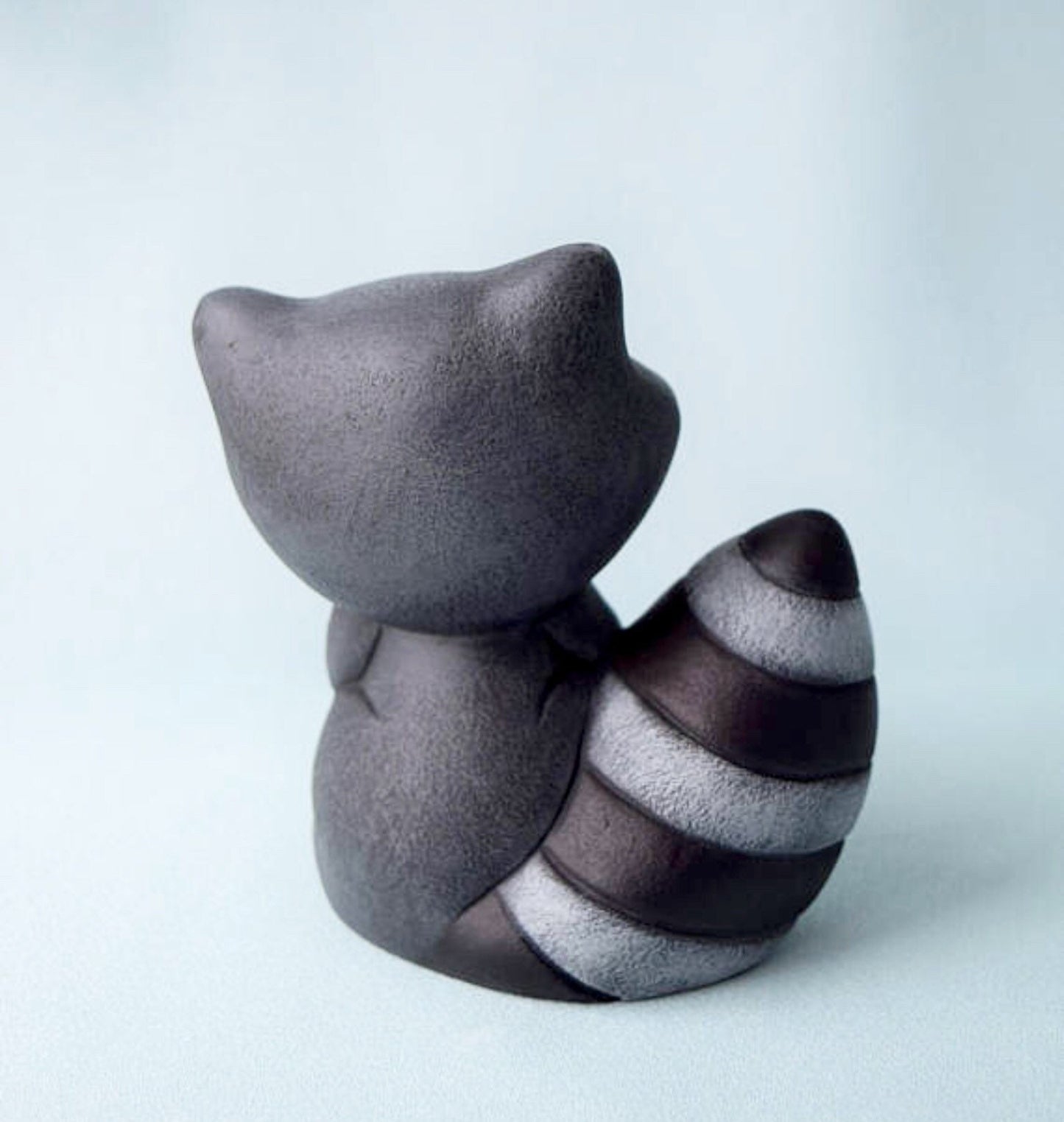 Adorable Ceramic Raccoon Figurine: Woodland Yard Art, Garden Decor, Nursery Gift, Baby Shower Present